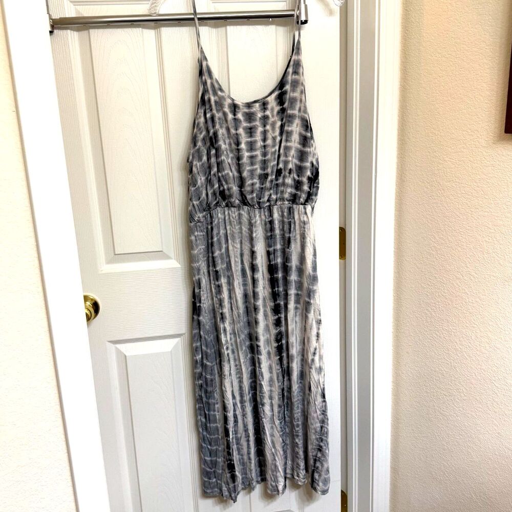 Olivia Rae Grey & White Tie-Dye Sleeveless Midi Dress Size XL